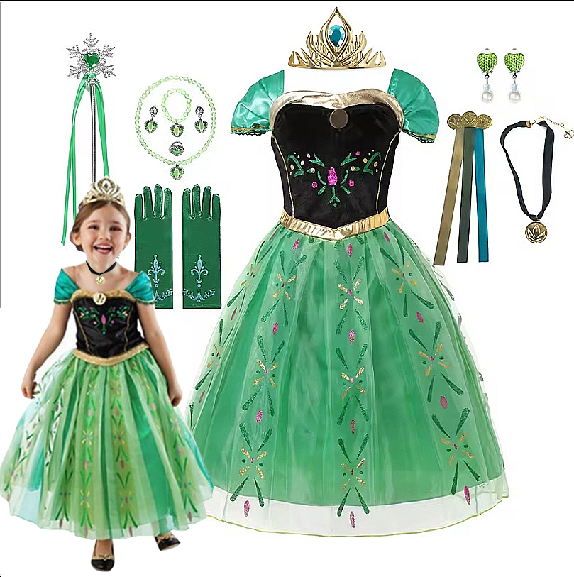 Summer Kids Clothing - Anna traje para crianças menina fantasia