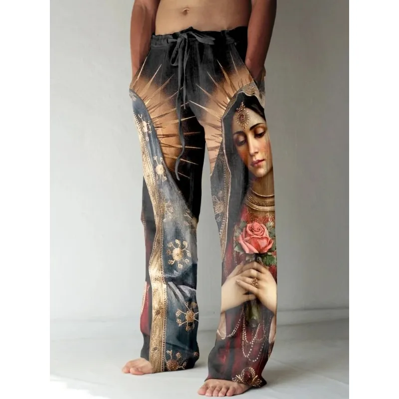 Summer Renaissance Clothing - Calça casual masculina e feminina com