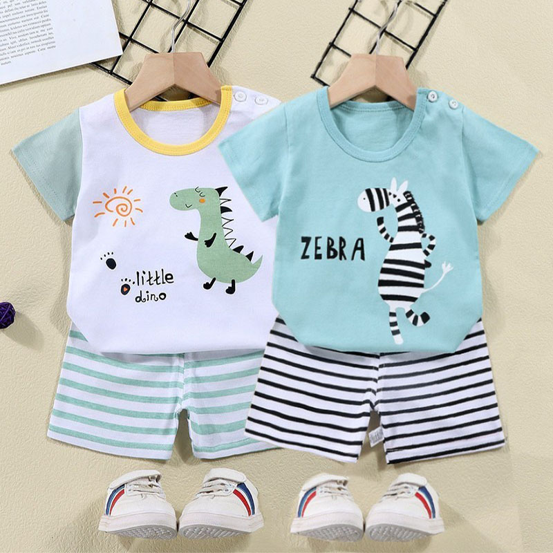 Summer Clothing Baby - Conjunto de agasalho de algodão +