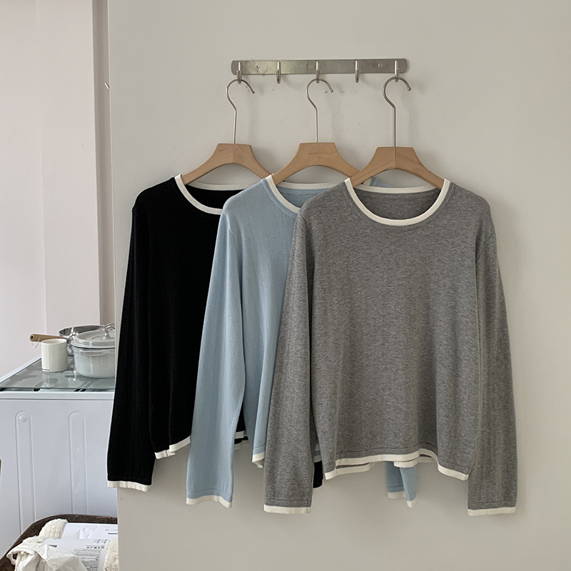 Summer Clothing Long Sleeve - Camisa Feminina 100% Algodão, Decote Redondo,