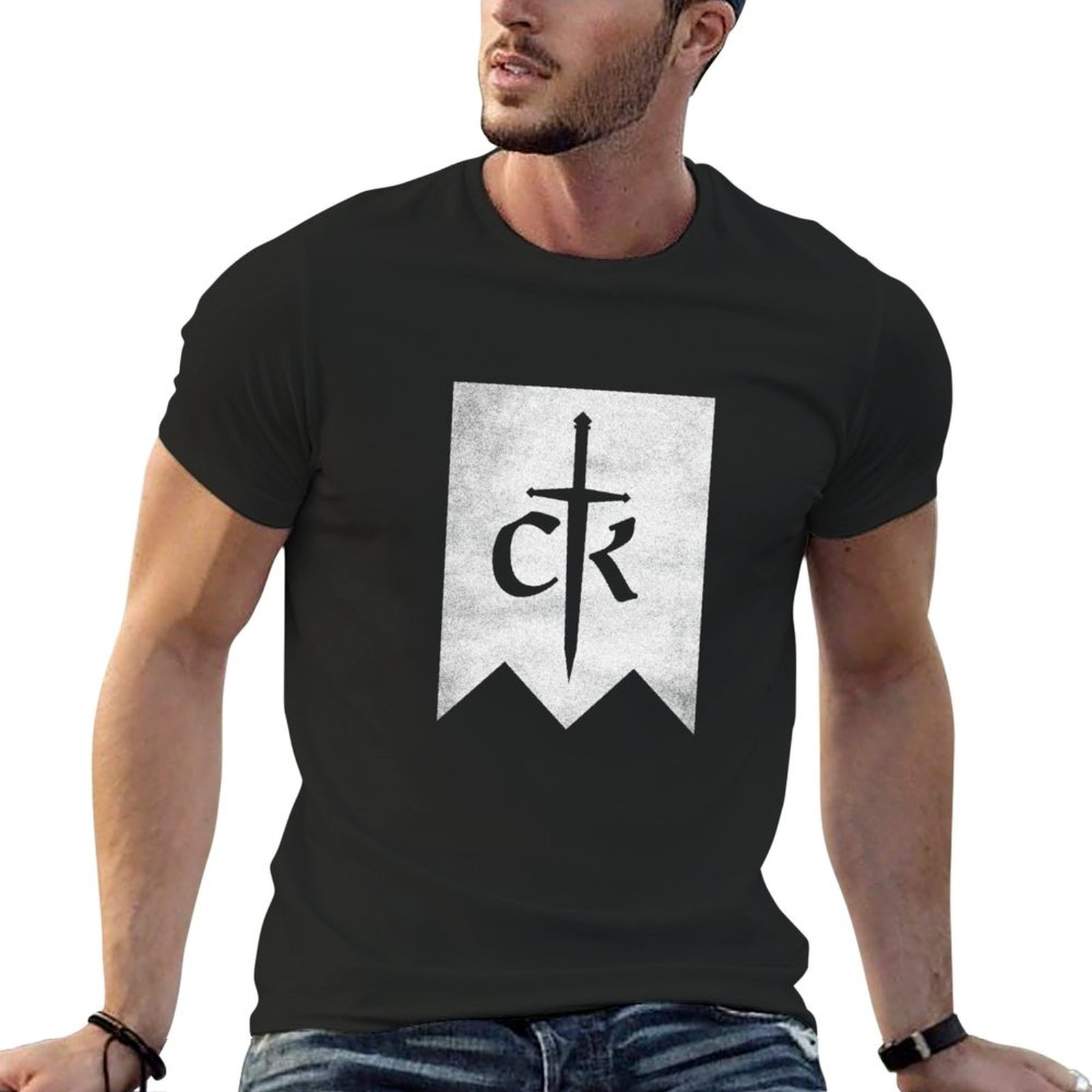 Summer Clothing Logo - Crusader 3 Distressed Logo T-Shirt, Roupas