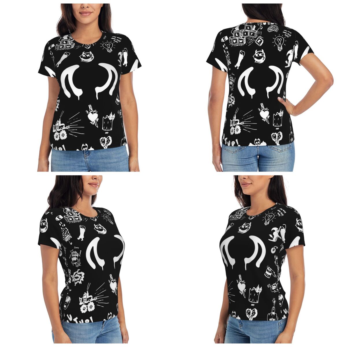 Summer Clothing Drawing - Camiseta feminina com desenhos de tatuagem