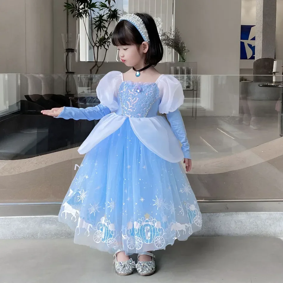 Cinderela princesa cosplay ves - Summer Kids Clothing avaliação e preço