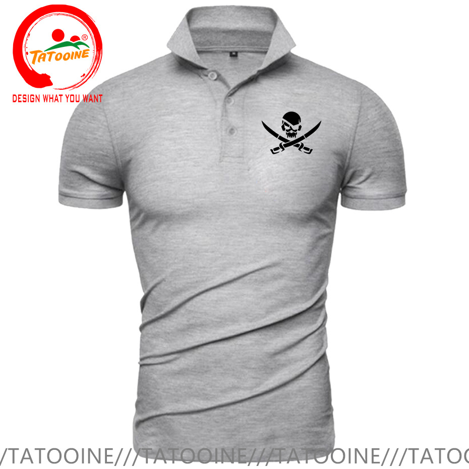 Crânio Pirata dos homens Camis - Summer Clothing Logo avaliação e preço