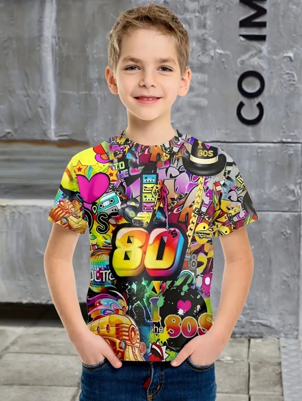 Roupas infantis camiseta graff - Summer Clothing Drawing avaliação e preço