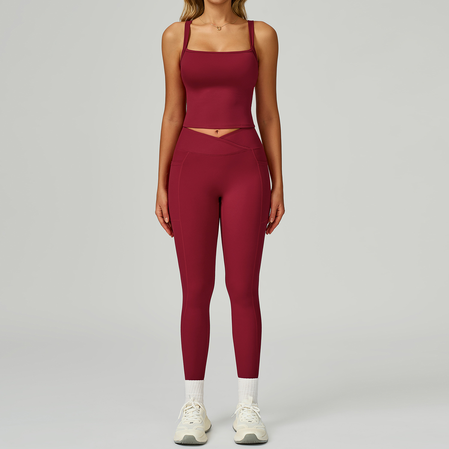 Conjunto de Yoga Feminino, Con - Summer Clothing Logo avaliação e preço
