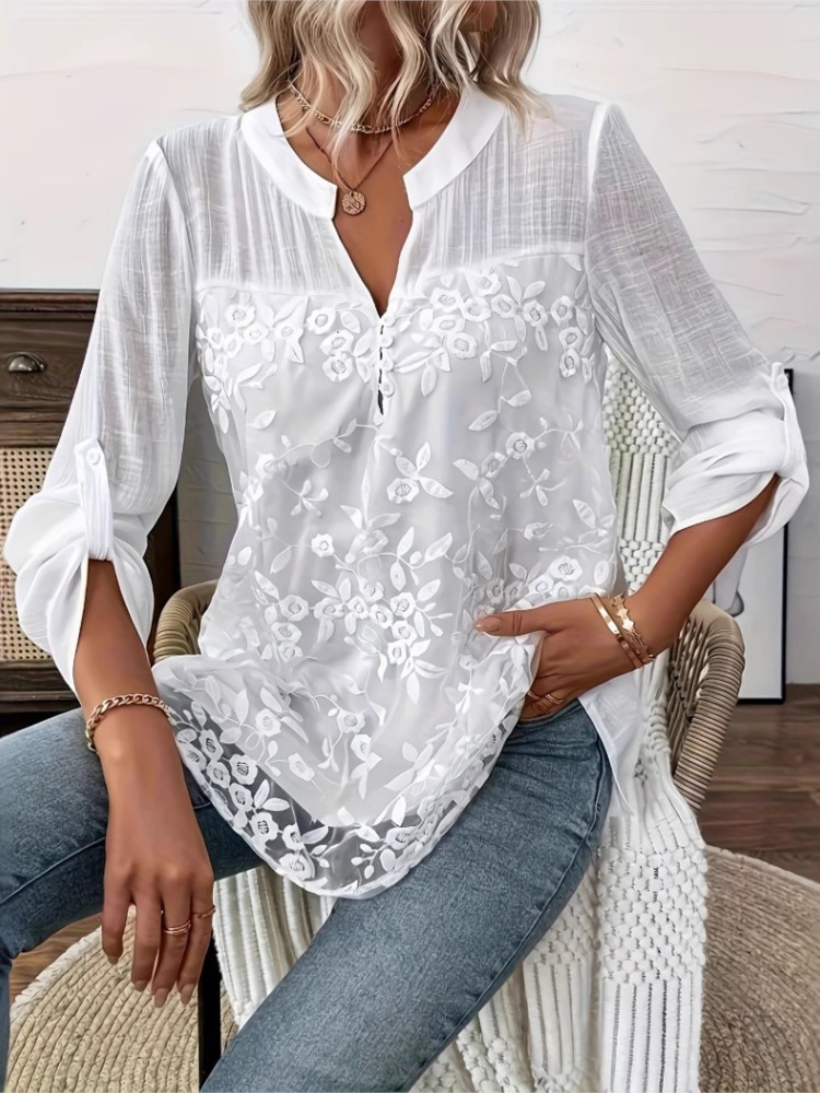 Moda camisa de renda branca to - Summer Clothing Holiday avaliação e preço