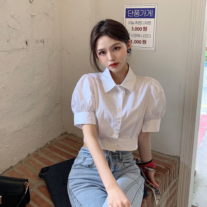 Coreano verão puff manga camis - Summer Clothing For Teens avaliação e preço