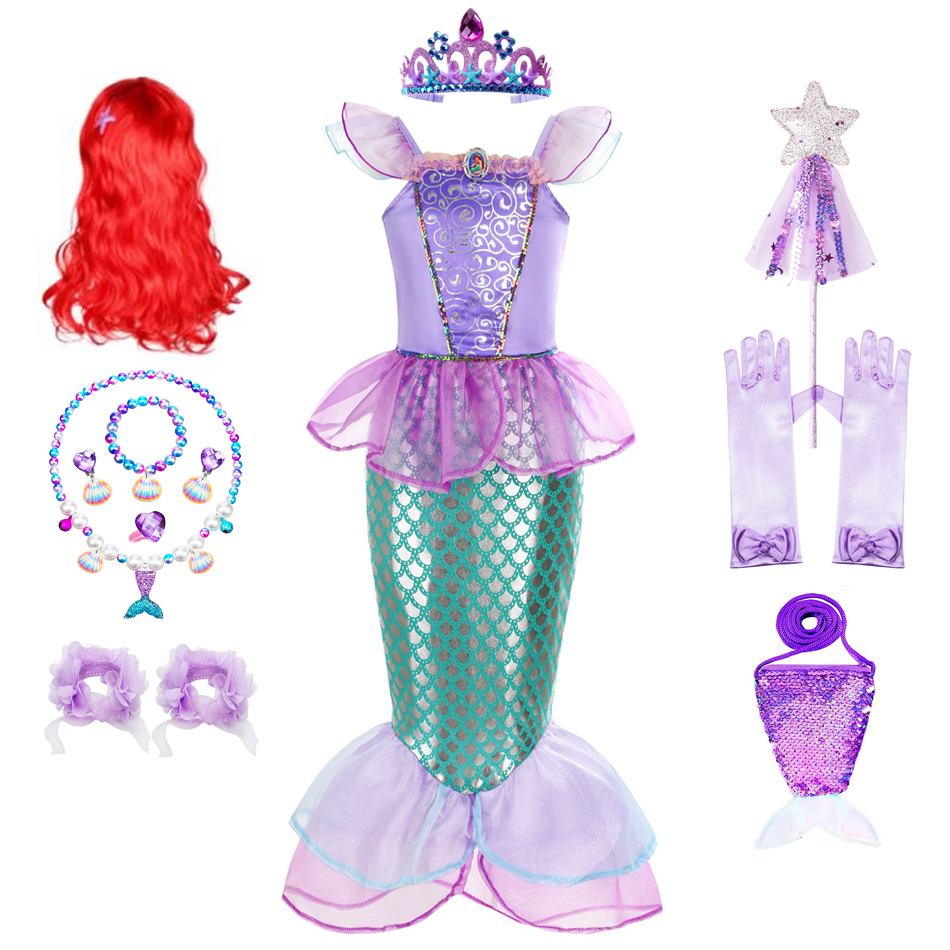 Mermaid Halloween Costume for  - Summer Clothing For Kids Girls avaliação e preço