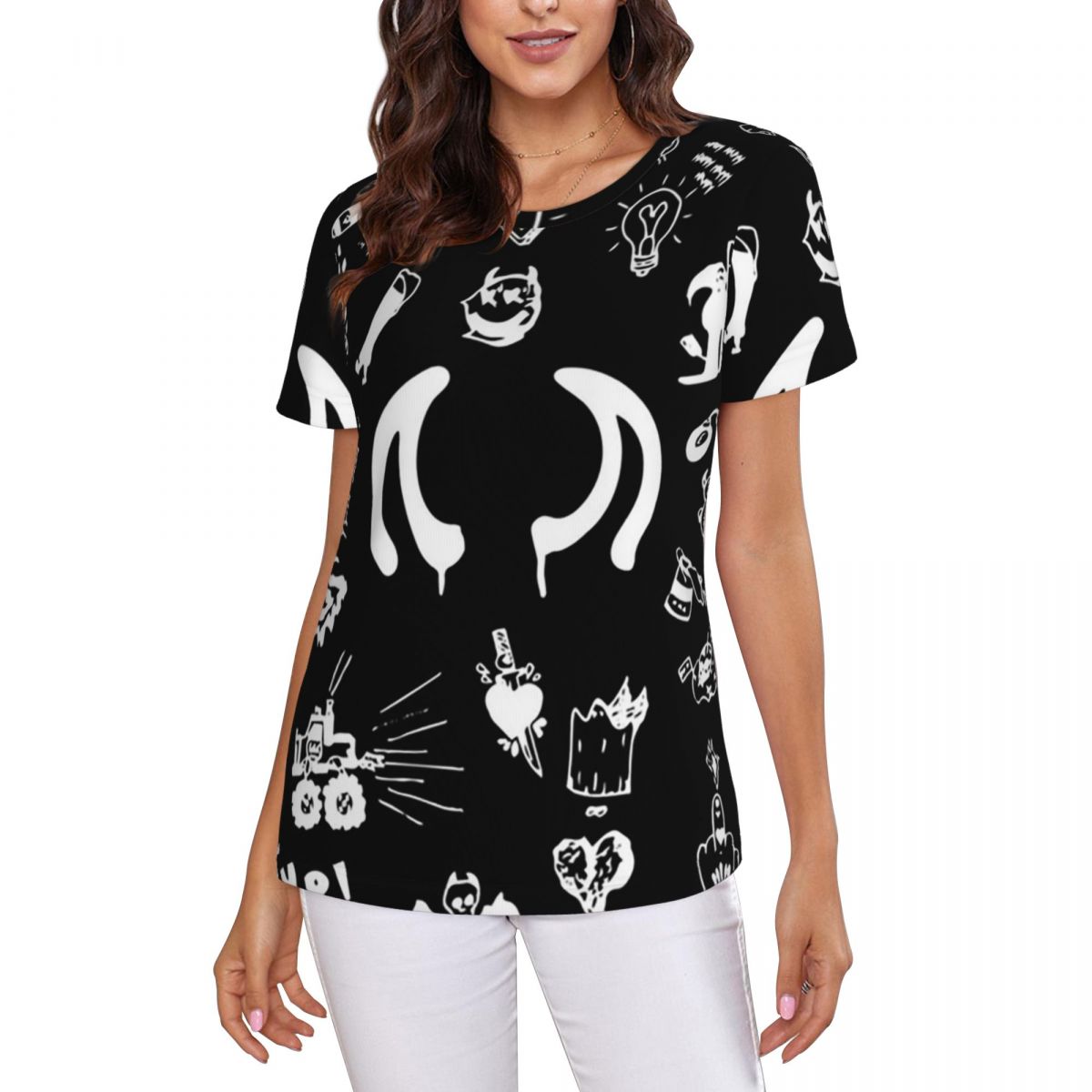 Camiseta feminina com desenhos - Summer Clothing Drawing avaliação e preço