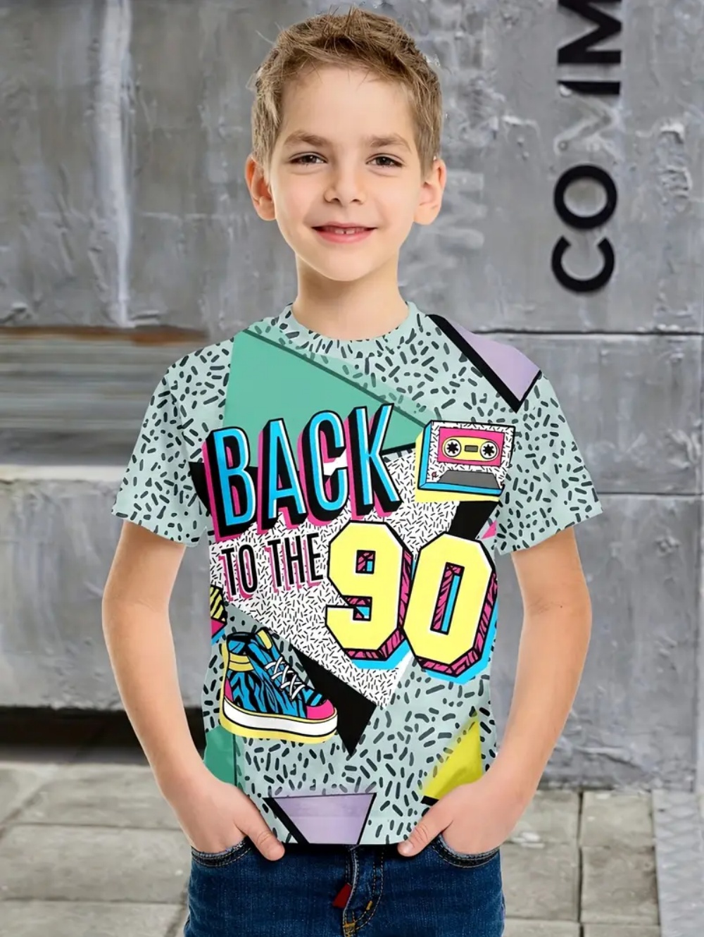 Roupa infantil, camiseta com e - Summer Clothing Drawing avaliação e preço